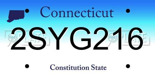 2SYG216 Connecticut License Plate
