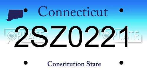 2SZ0221 Connecticut License Plate