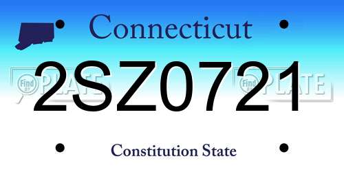 2SZ0721 Connecticut License Plate