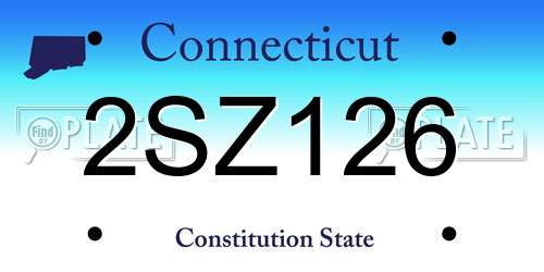 2SZ126 Connecticut License Plate