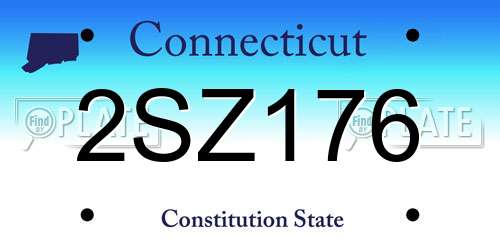 2SZ176 Connecticut License Plate
