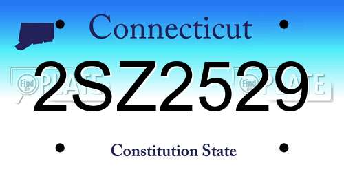 2SZ2529 Connecticut License Plate