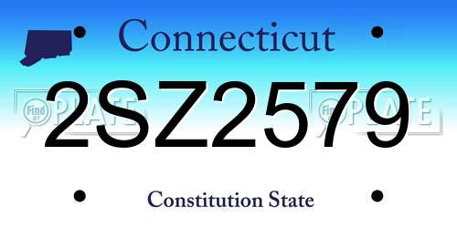 2SZ2579 Connecticut License Plate