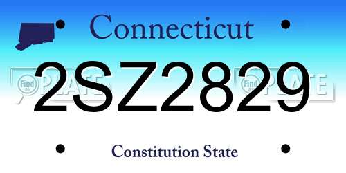 2SZ2829 Connecticut License Plate