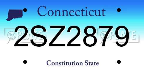 2SZ2879 Connecticut License Plate