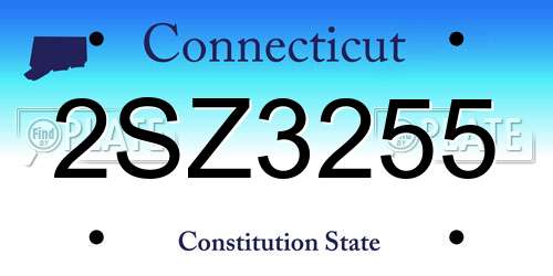 2SZ3255 Connecticut License Plate