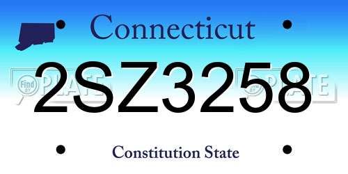 2SZ3258 Connecticut License Plate