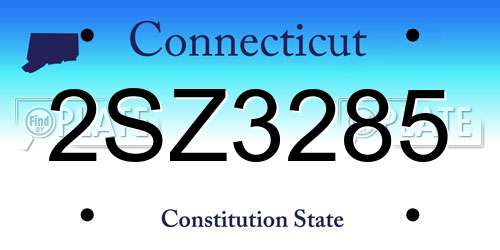2SZ3285 Connecticut License Plate