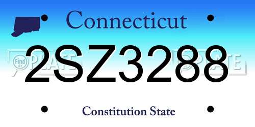 2SZ3288 Connecticut License Plate
