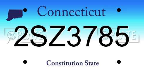 2SZ3785 Connecticut License Plate