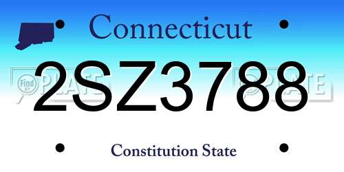 2SZ3788 Connecticut License Plate