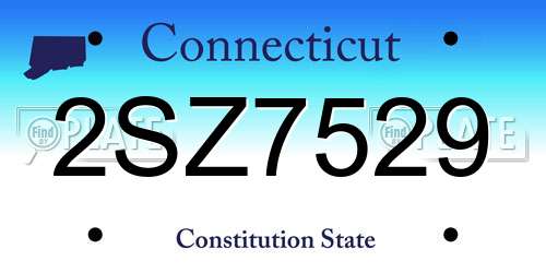 2SZ7529 Connecticut License Plate