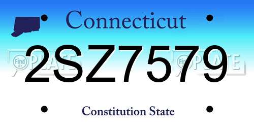 2SZ7579 Connecticut License Plate
