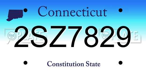 2SZ7829 Connecticut License Plate