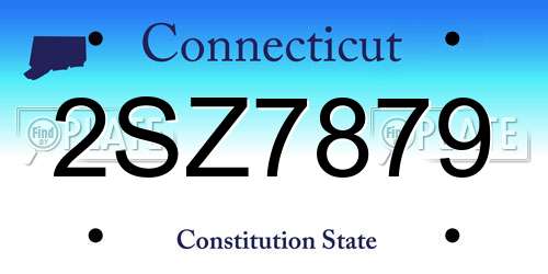 2SZ7879 Connecticut License Plate