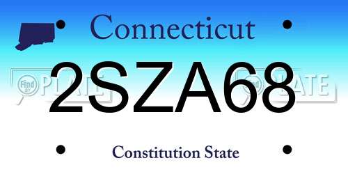 2SZA68 Connecticut License Plate
