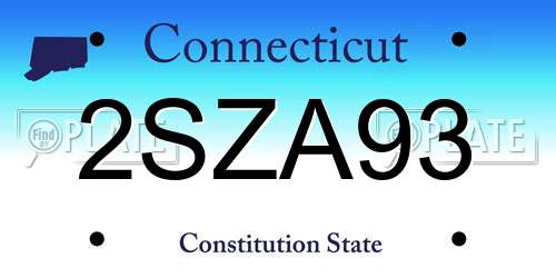 2SZA93 Connecticut License Plate