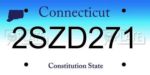2SZD271 Connecticut License Plate