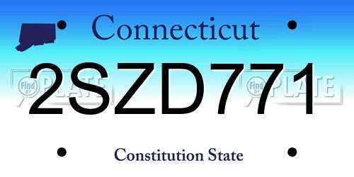 2SZD771 Connecticut License Plate