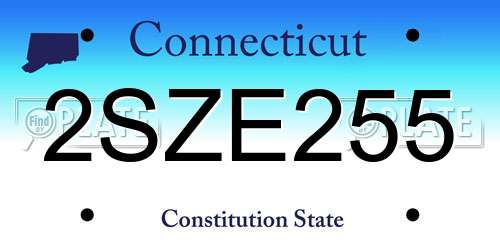 2SZE255 Connecticut License Plate