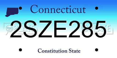 2SZE285 Connecticut License Plate
