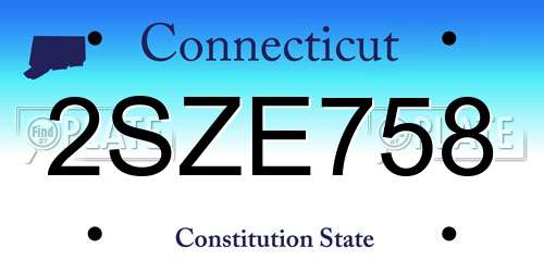 2SZE758 Connecticut License Plate