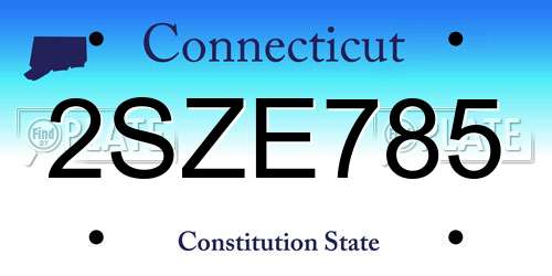 2SZE785 Connecticut License Plate