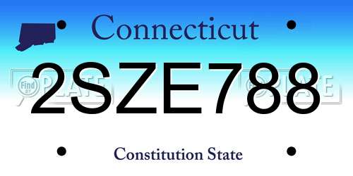 2SZE788 Connecticut License Plate