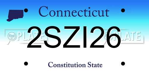 2SZI26 Connecticut License Plate