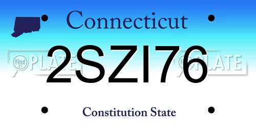 2SZI76 Connecticut License Plate