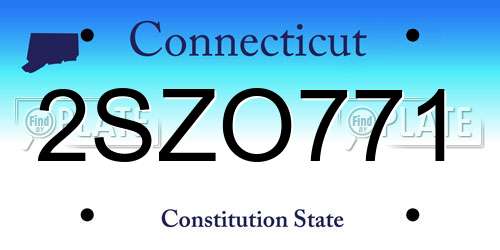 2SZO771 Connecticut License Plate