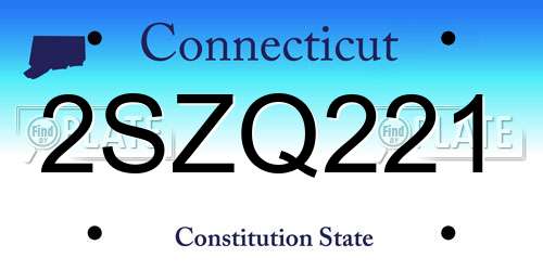2SZQ221 Connecticut License Plate