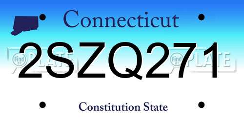 2SZQ271 Connecticut License Plate