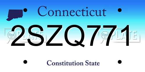 2SZQ771 Connecticut License Plate
