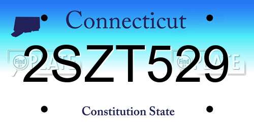 2SZT529 Connecticut License Plate