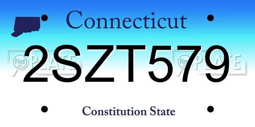 2SZT579 Connecticut License Plate