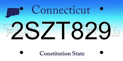 2SZT829 Connecticut License Plate