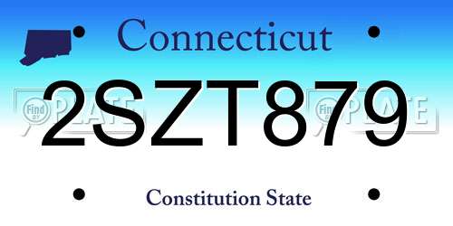 2SZT879 Connecticut License Plate