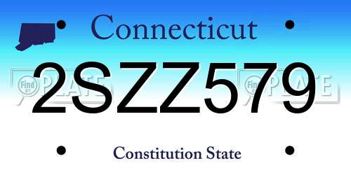 2SZZ579 Connecticut License Plate
