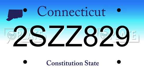 2SZZ829 Connecticut License Plate