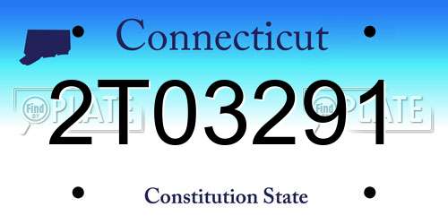 2T03291 Connecticut License Plate