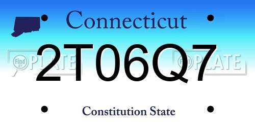 2T06Q7 Connecticut License Plate