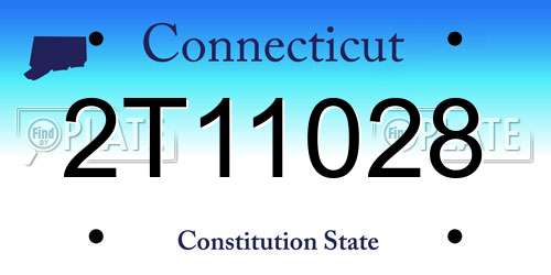 2T11028 Connecticut License Plate