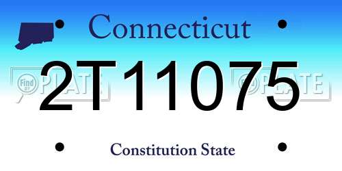 2T11075 Connecticut License Plate
