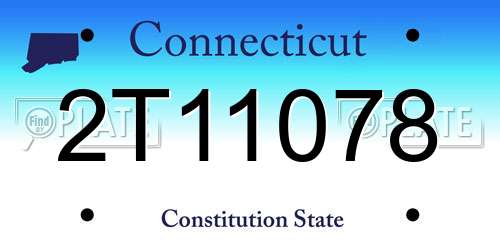 2T11078 Connecticut License Plate