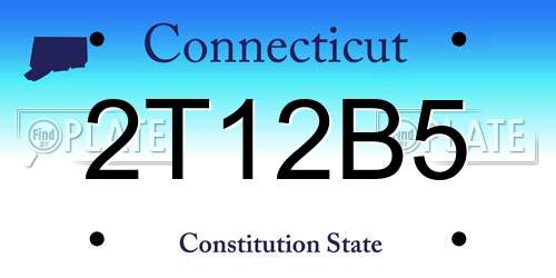2T12B5 Connecticut License Plate