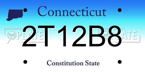 2T12B8 Connecticut License Plate