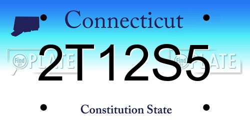 2T12S5 Connecticut License Plate