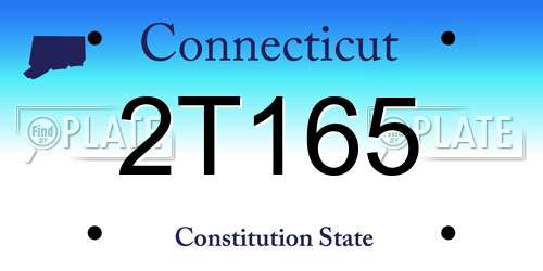2T165 Connecticut License Plate