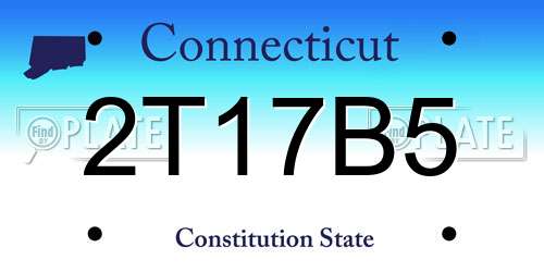 2T17B5 Connecticut License Plate